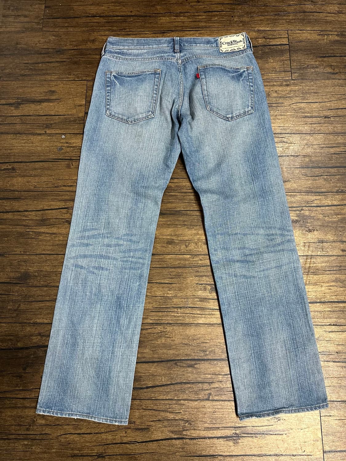 밥슨 BOBSON Crack Wash 연청 워싱 데님 팬츠 35인치 일본 상품이미지2