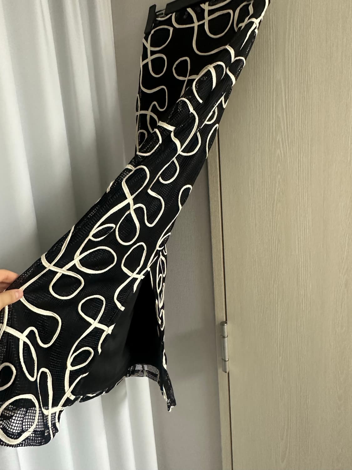 빈티지 블랙 패턴 롱 스커트 상품이미지4