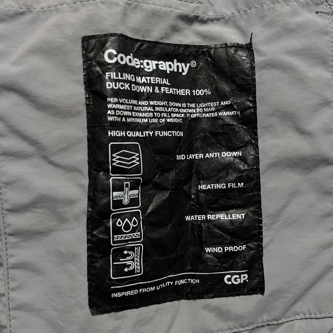CGP 코드그라피 유틸리티 덕다운 숏 패딩 상품이미지5