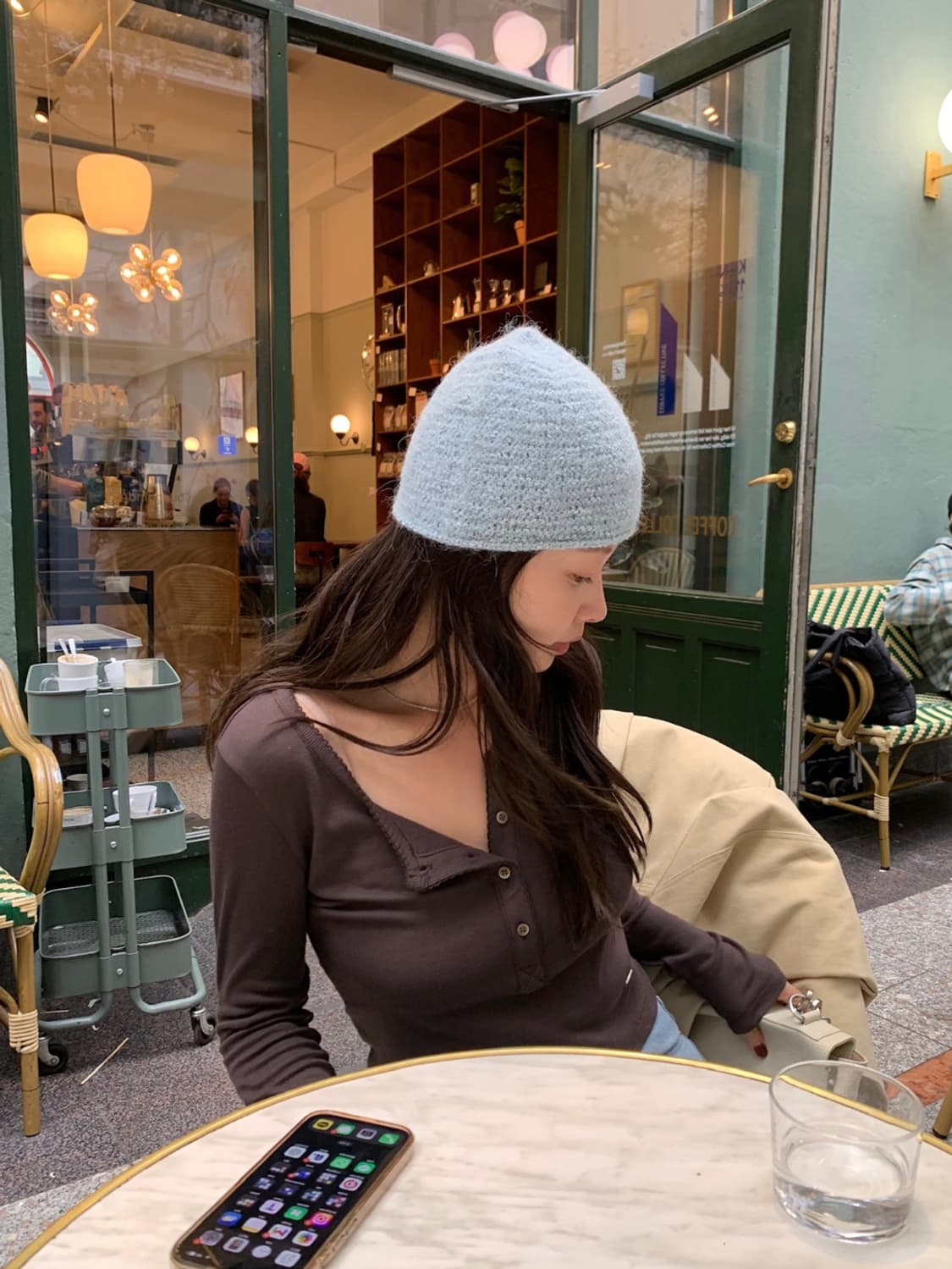 마그넷아카이브 picot henly top 브라운 상품이미지1