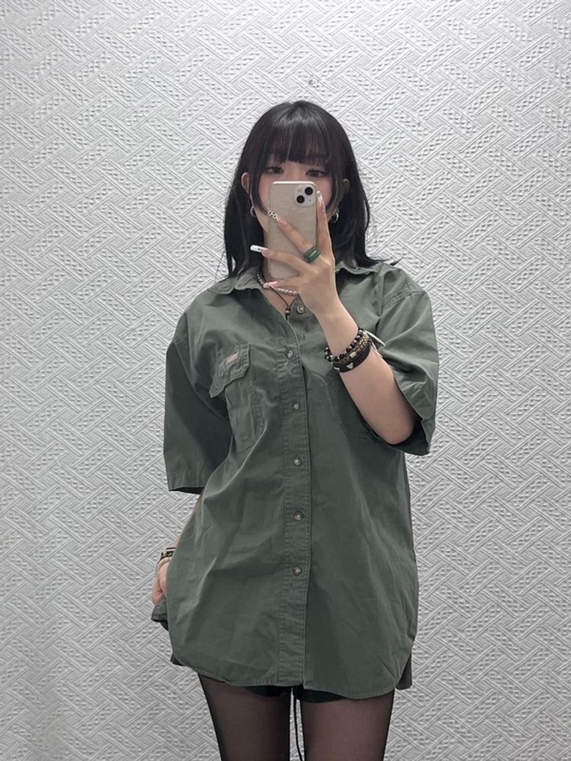 칼하트 빈티지 밀리터리 말차카키 워크 반팔 셔츠 M C11103 상품이미지2