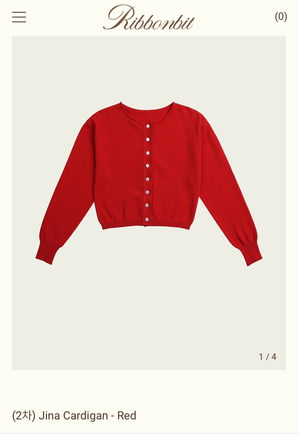 Ribbonbit 리본빛 Jina 레드 가디건 (새상품) 상품이미지3