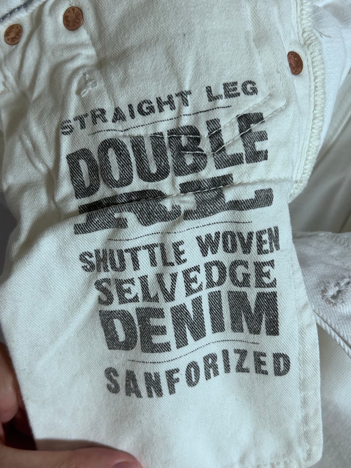 RRL 스트레이트 레그 크림/화이트 데님 팬츠 29x30 상품이미지4