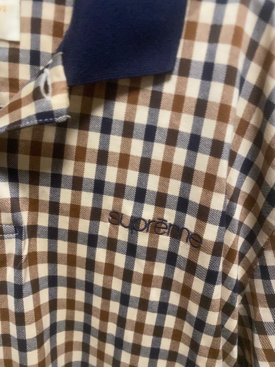 슈프림 아쿠아스큐텀 체크 폴로 L 유일 매물 상품이미지6