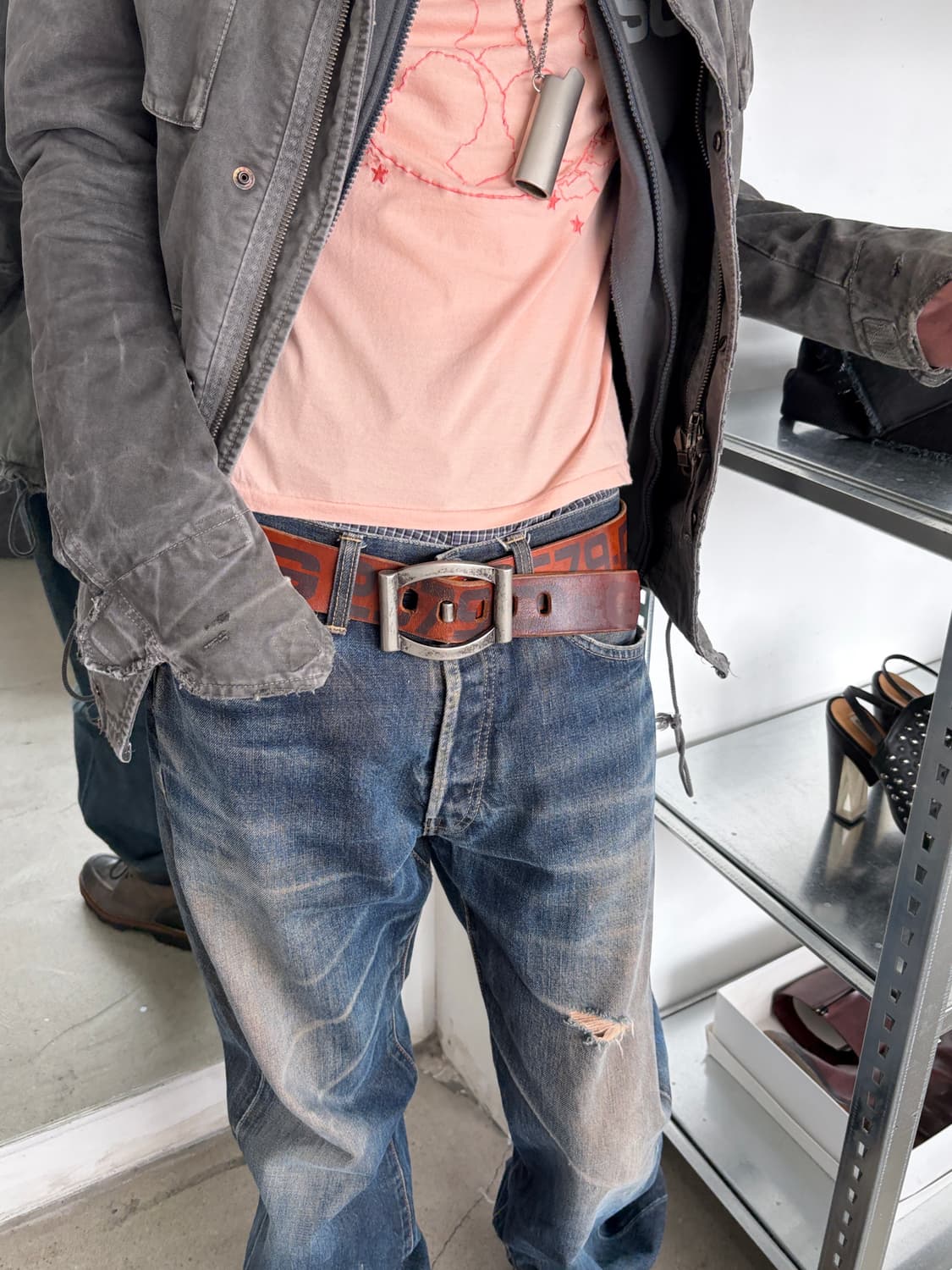 2000‘s 돌체앤가바나 로고 레더 벨트 상품이미지1