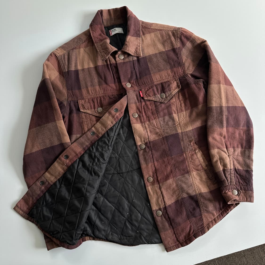 Levi's red tab 리바이스 재팬라인 레드탭 퀼드트 체크 패턴 셔 상품이미지2