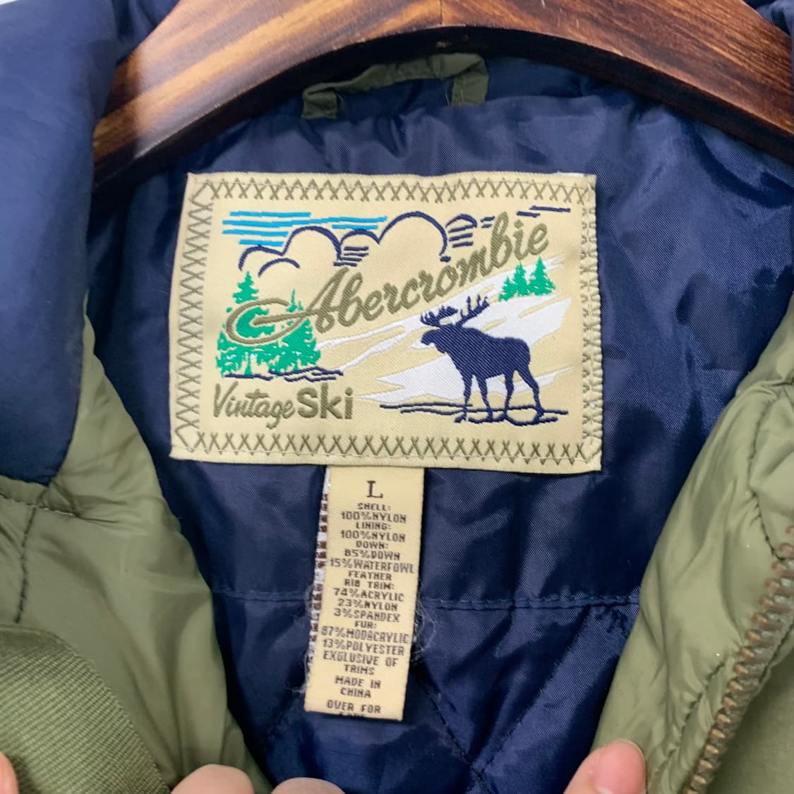 아베크롬비 산양로고 카키 봄버 자켓 상품이미지7