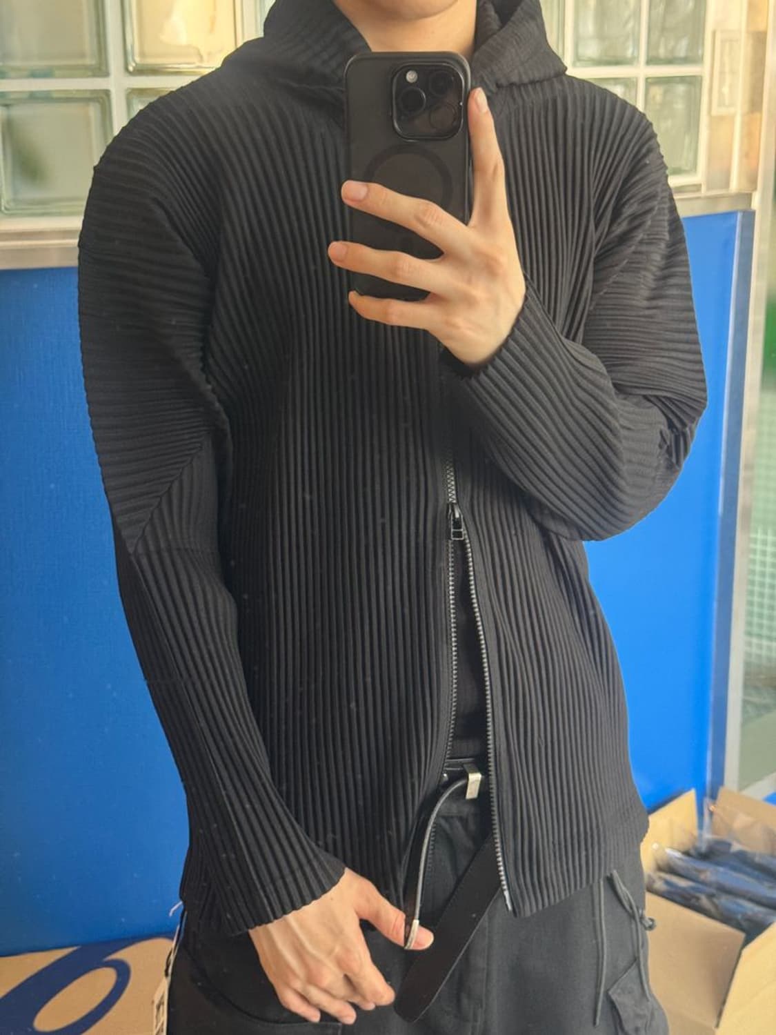 PLEATS HOODE ZIP 플리츠 후드 지퍼 상품이미지1