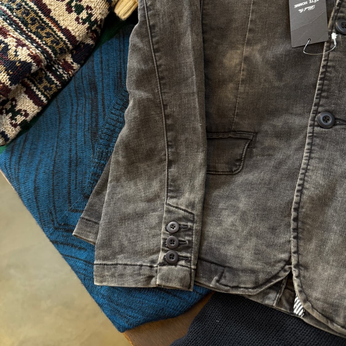 테테옴므 카즈타카 카토 워싱 스트레치 블레이저 상품이미지3