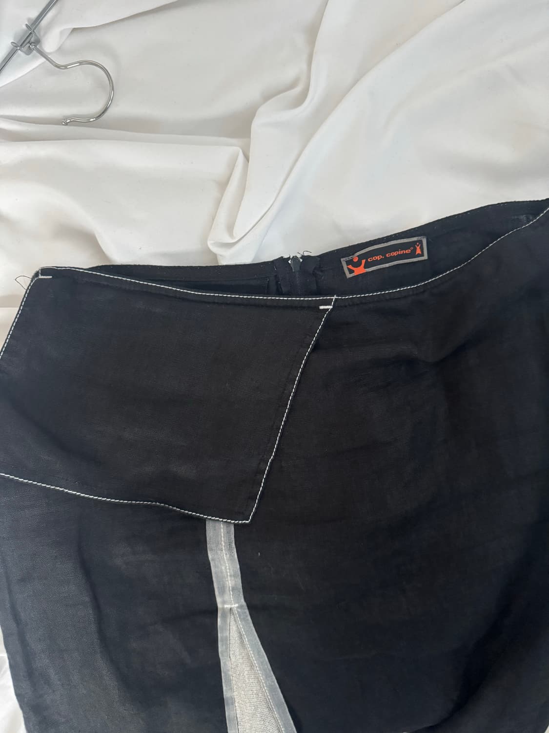 Cop copine 스티치 시스루 디테일 스커트 상품이미지6