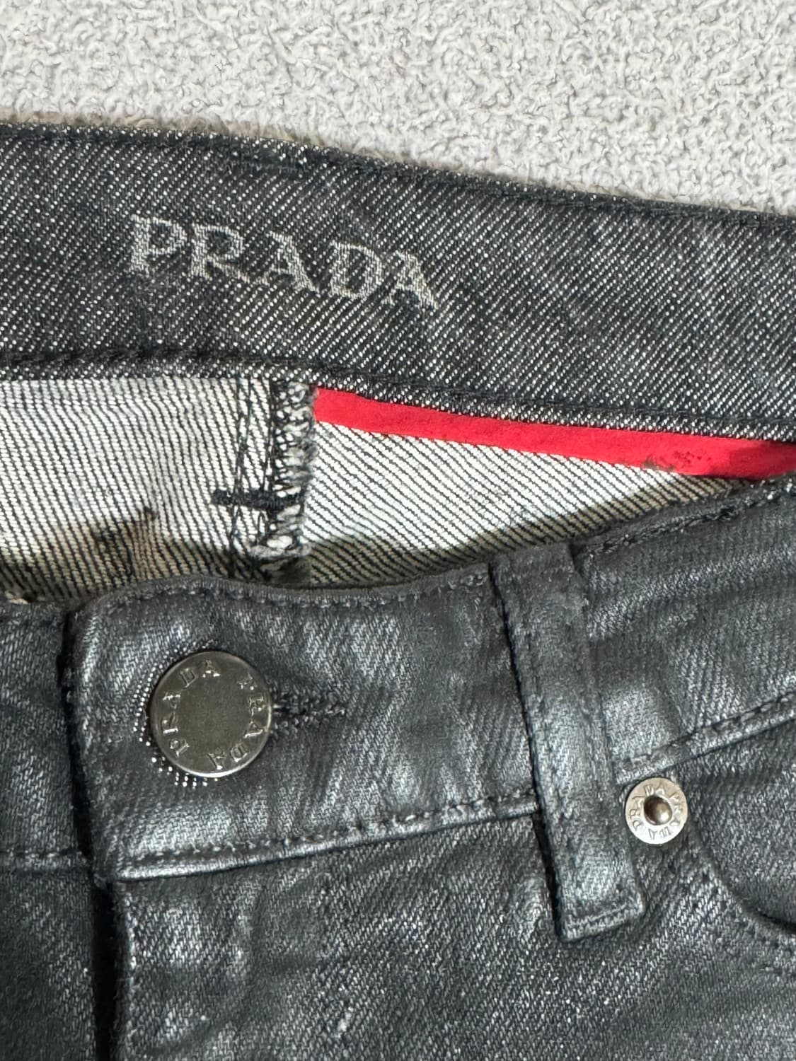 국내유일 PRADA 프라다 블랙진 코팅진 데님 팬츠 25-26 릭오웬  상품이미지6