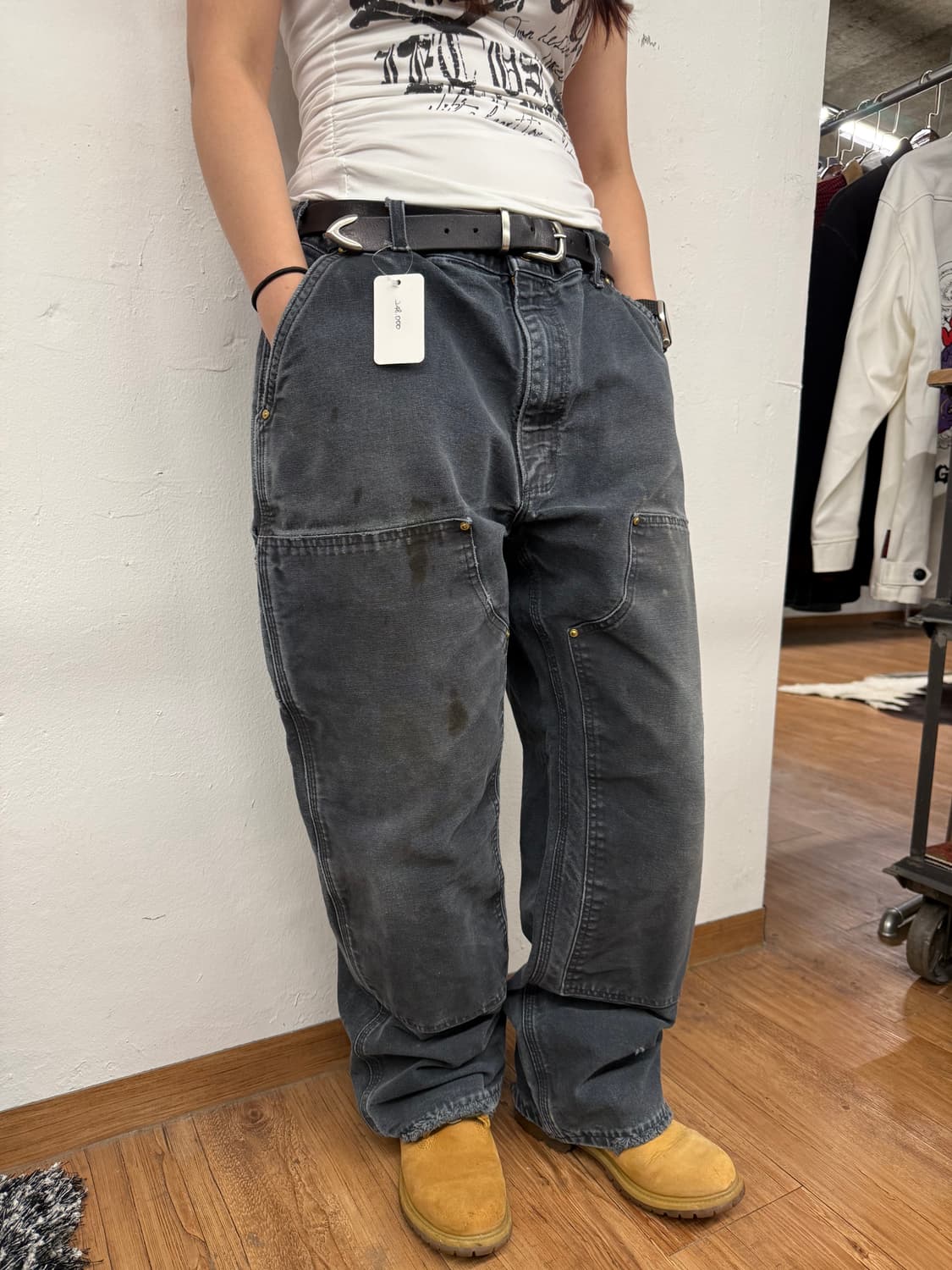 00s 칼하트 더블니 블랙 38x30 상품이미지5