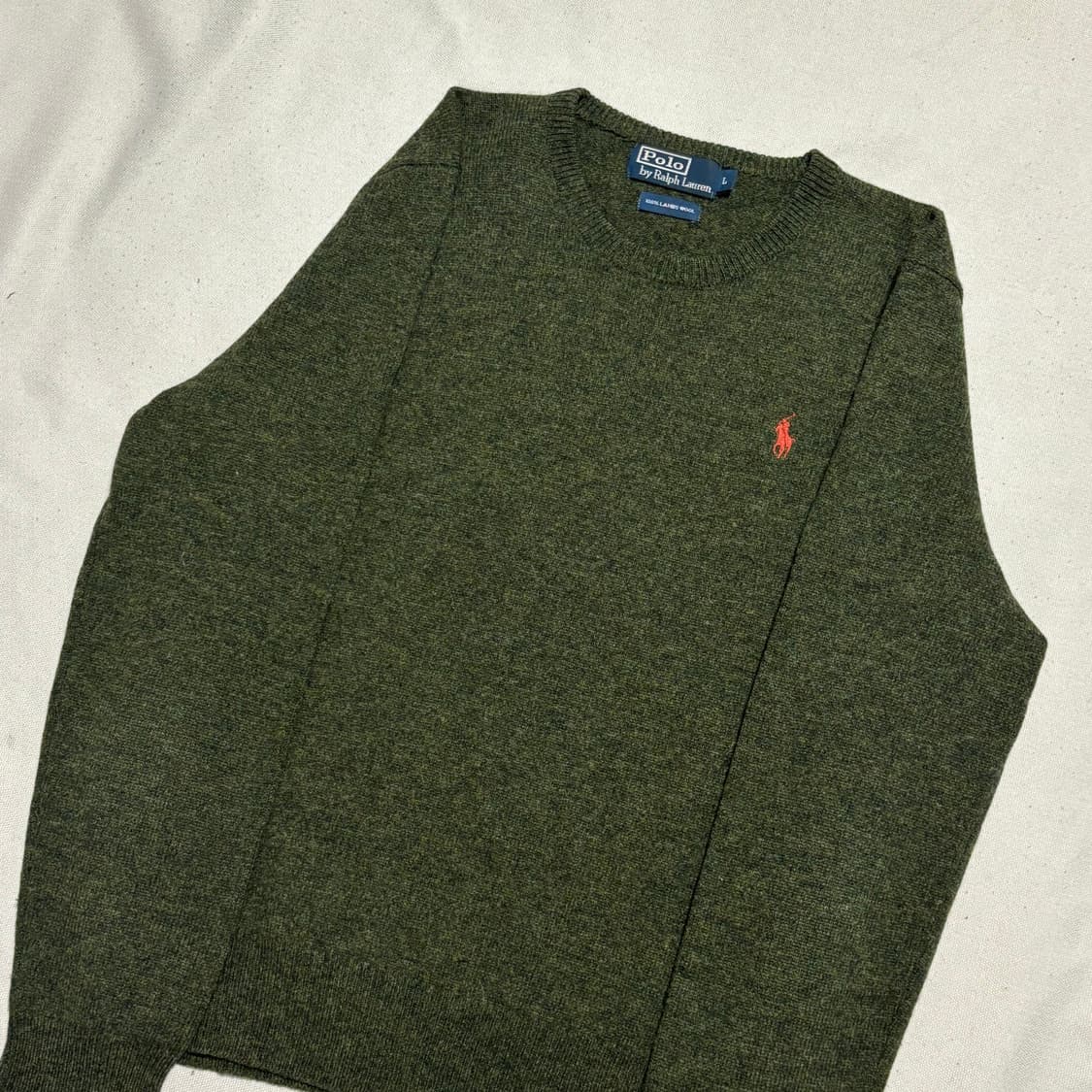 L 폴로랄프로렌 오렌지 포니 다크 그린 울 니트 상품이미지1