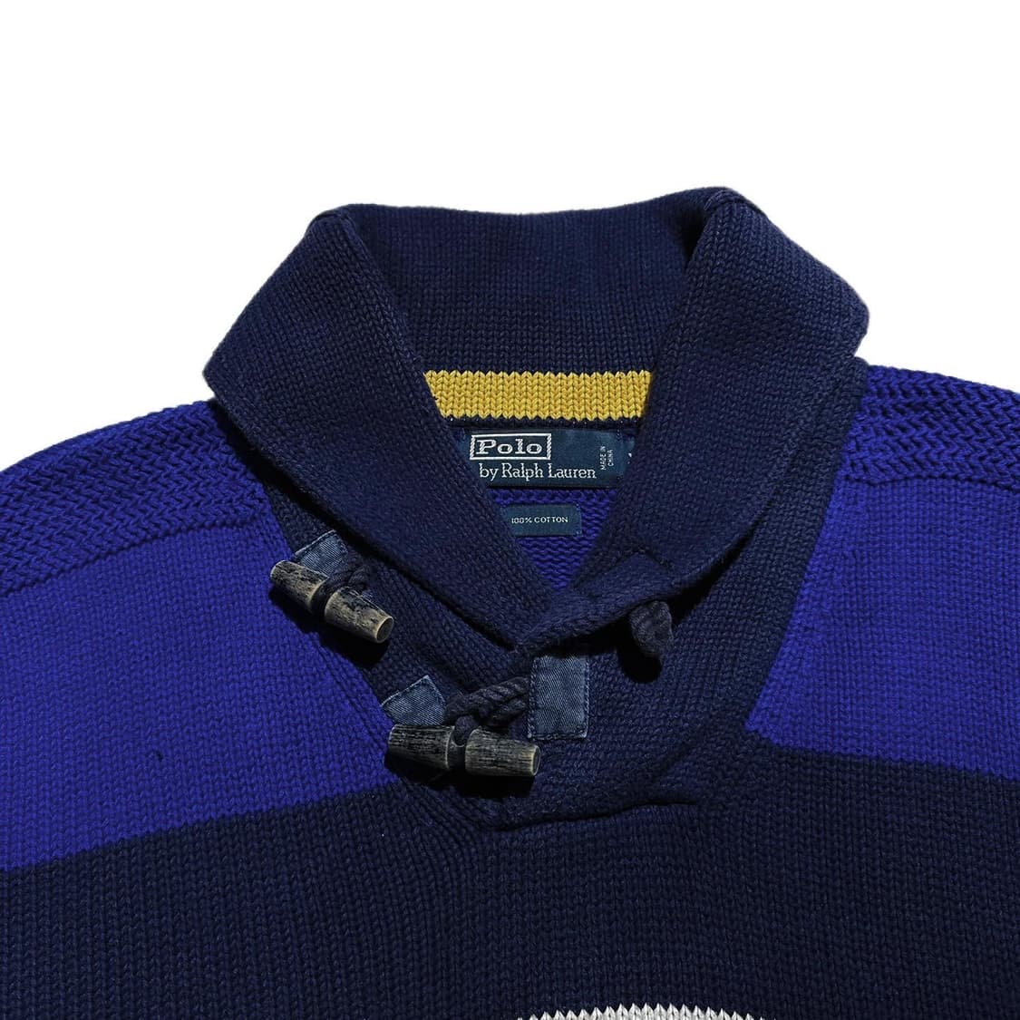 폴로 숄카라 토글 버튼 스트라이프 니트 상품이미지3