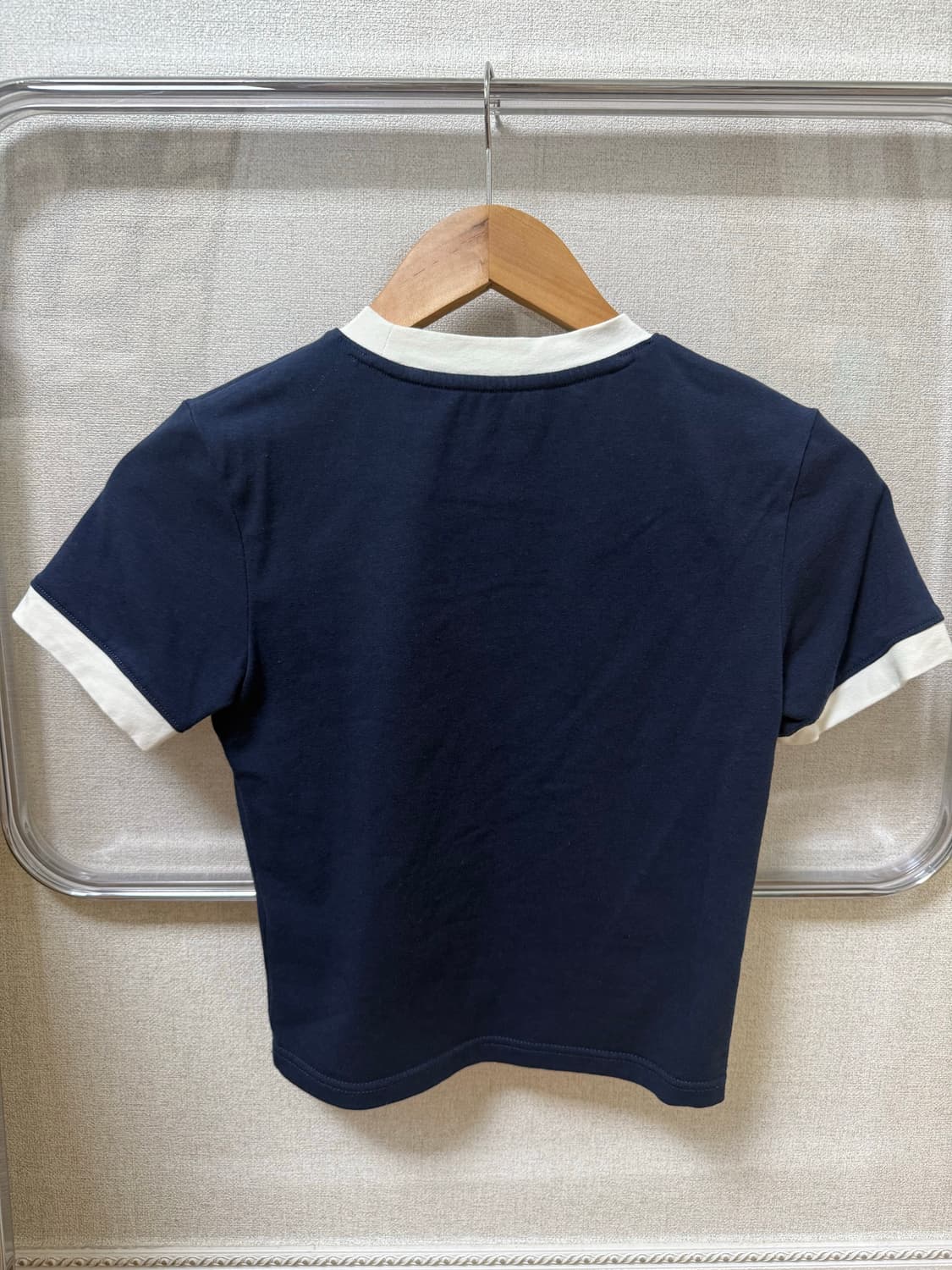 (반택포) 랭글러 네이비 크롭 반팔티 상품이미지3