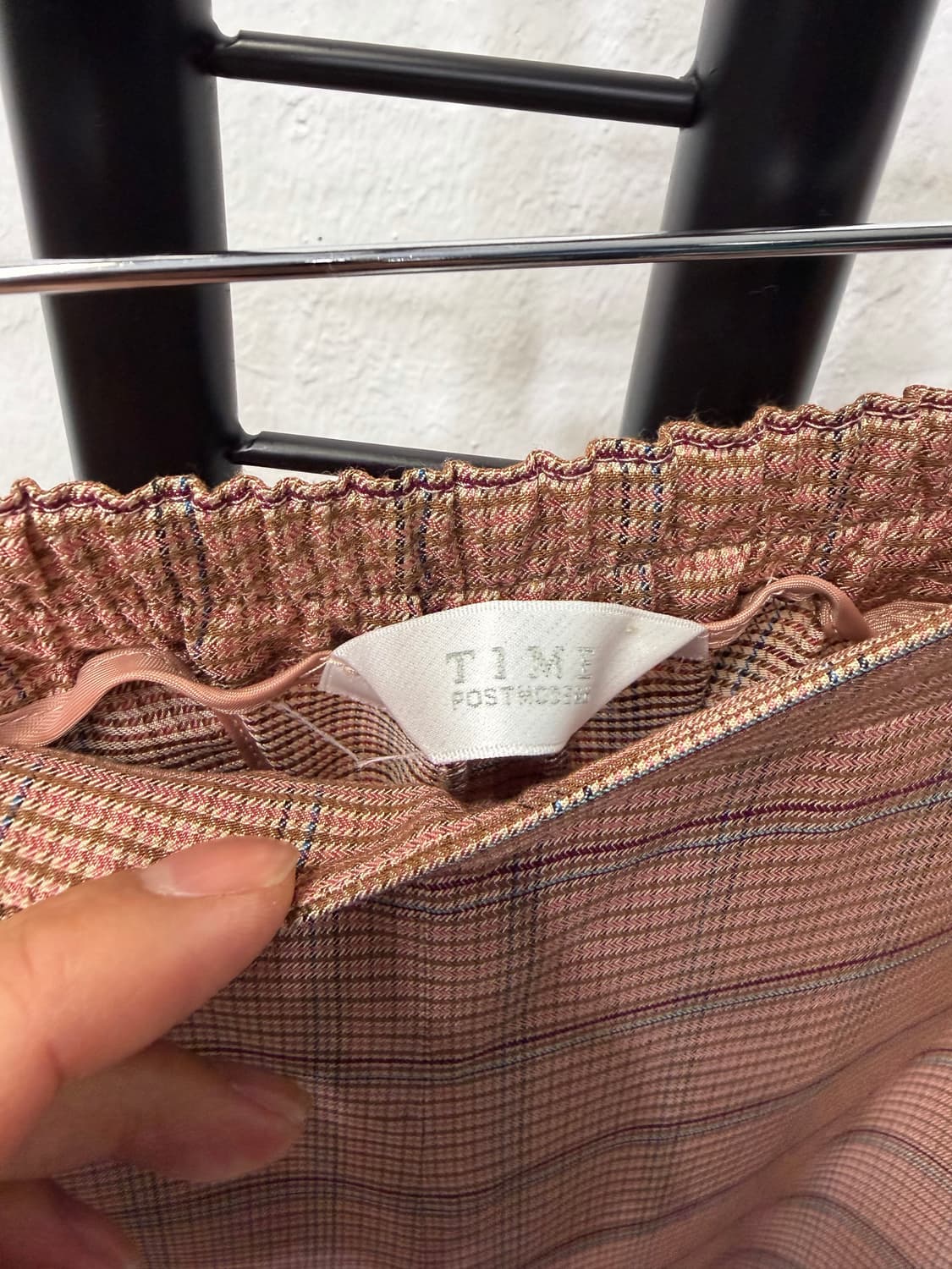 정품) TIME 타임 한섬 여성 체크 무늬 와이드 팬츠 64 상품이미지6