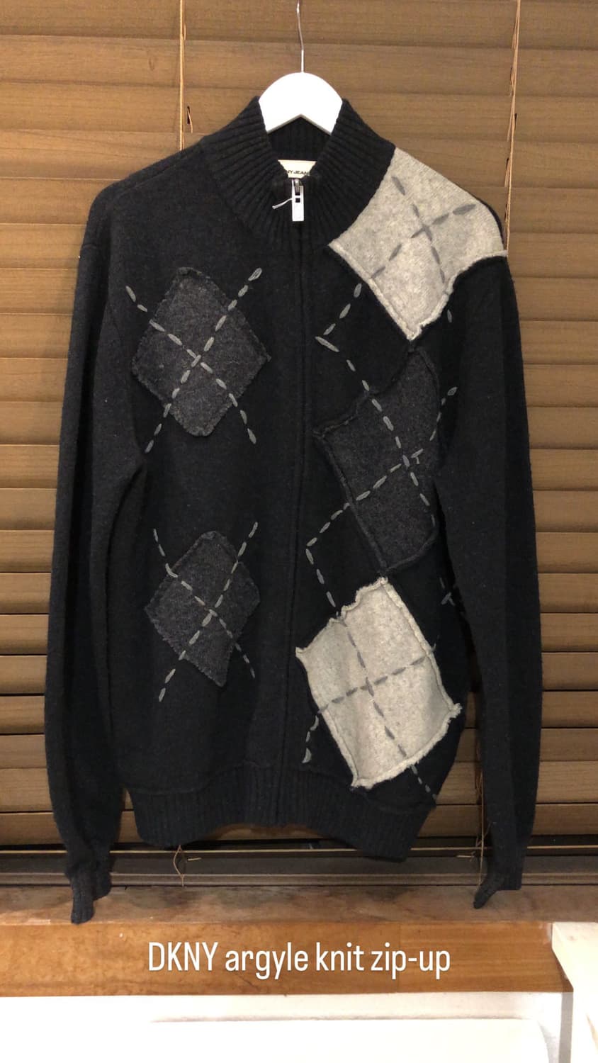 DKNY 아가일 니트집업 상품이미지1