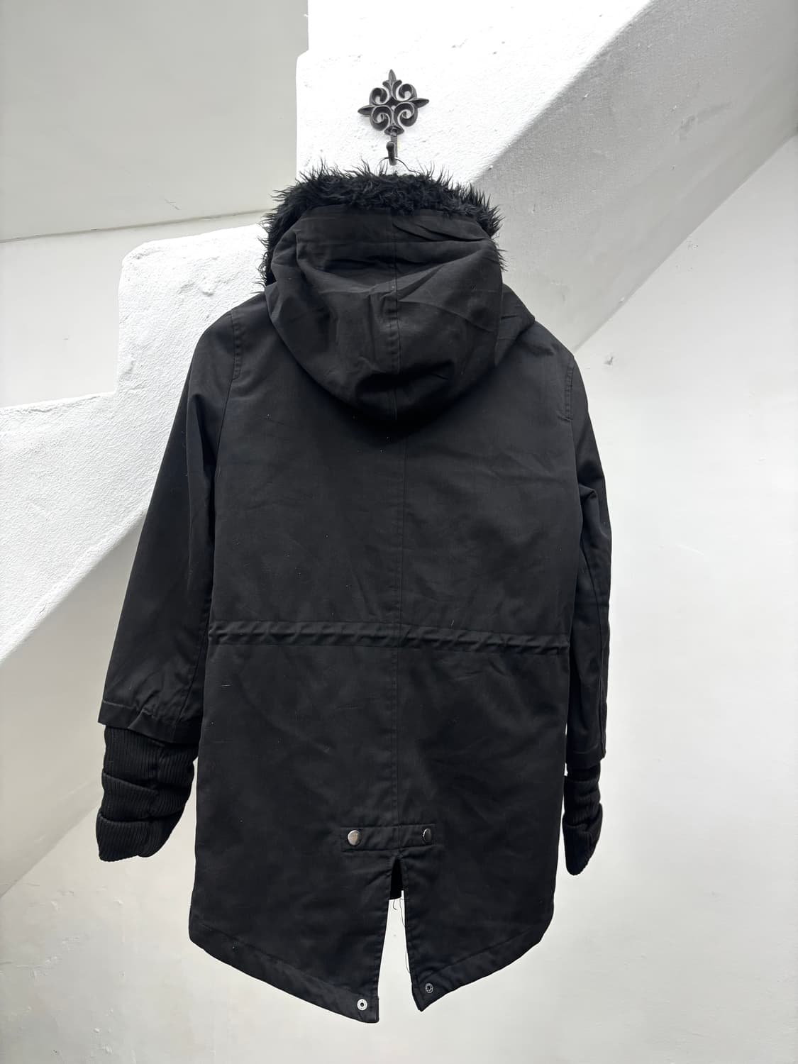 Black baccara ribbed fur jacket   상품이미지5