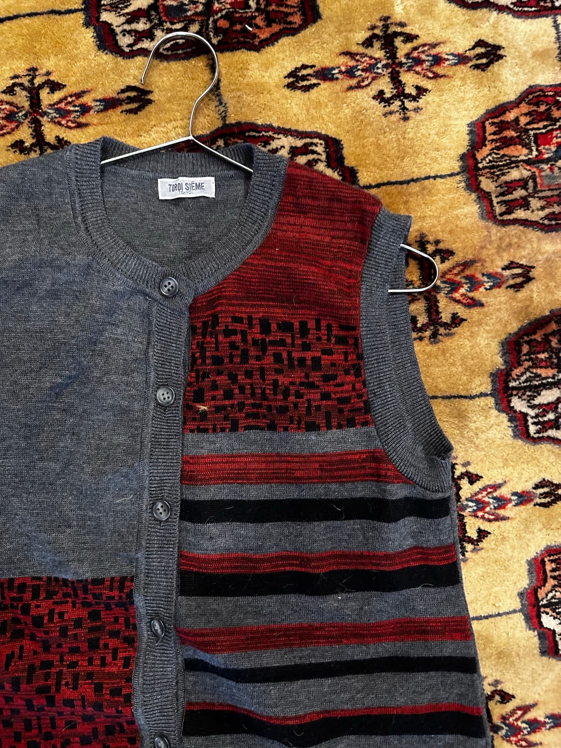 JPN Toroi sieme line knit VEST 상품이미지5