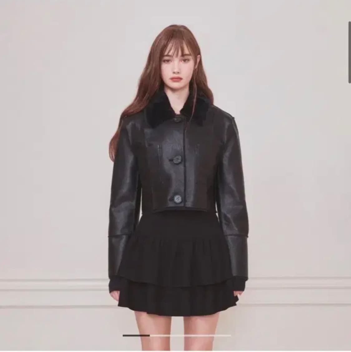 (새상품)낫유어로즈 리버시블 무스탕 블랙 S  상품이미지1