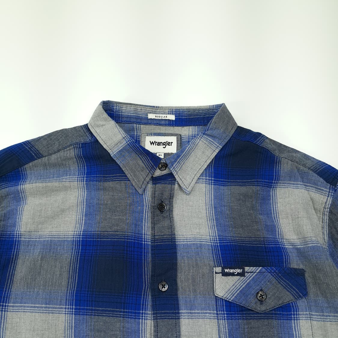 CL671 XL 랭글러 옴브레체크 블루 셔츠남방 상품이미지2