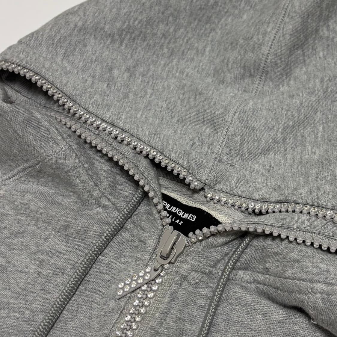 로엔 그레이 큐빅 로고 후드 집업 상품이미지2