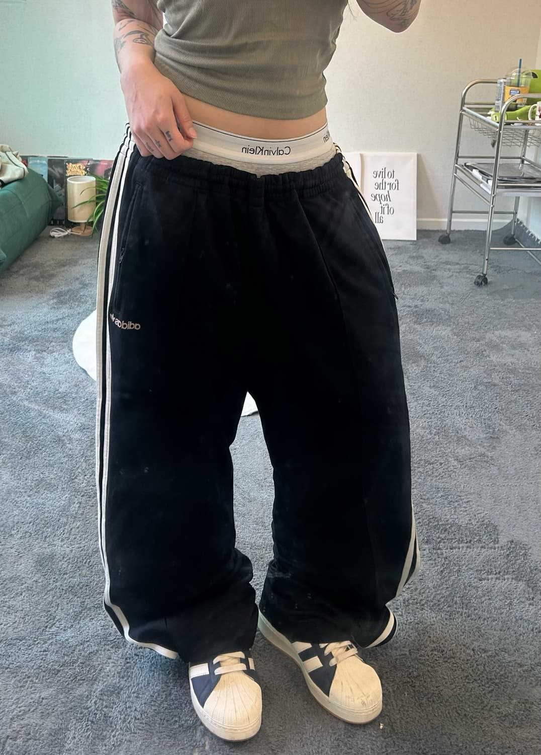 90s ADIDAS 스펠로고 올드스쿨 져지 트랙팬츠 상품이미지3