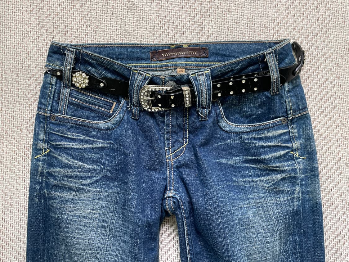 빈티지 더블 스터드 실버 큐빅 벨트  상품이미지2