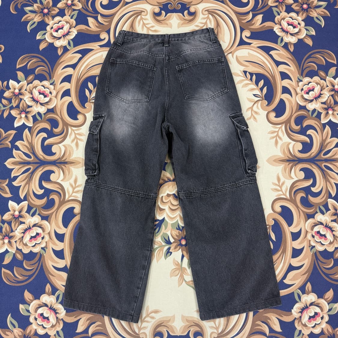 (S)트릴리온 Trillion 흑청 와이드 카고 데님팬츠 상품이미지5