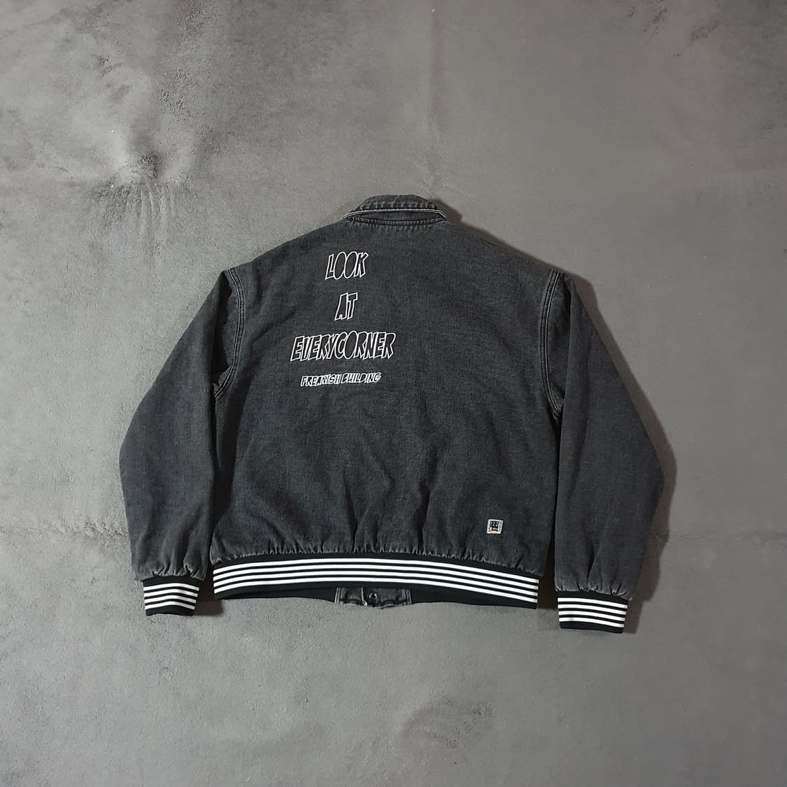 프리키쉬빌딩 데님 바시티 자켓 2 100세미오버 상품이미지4