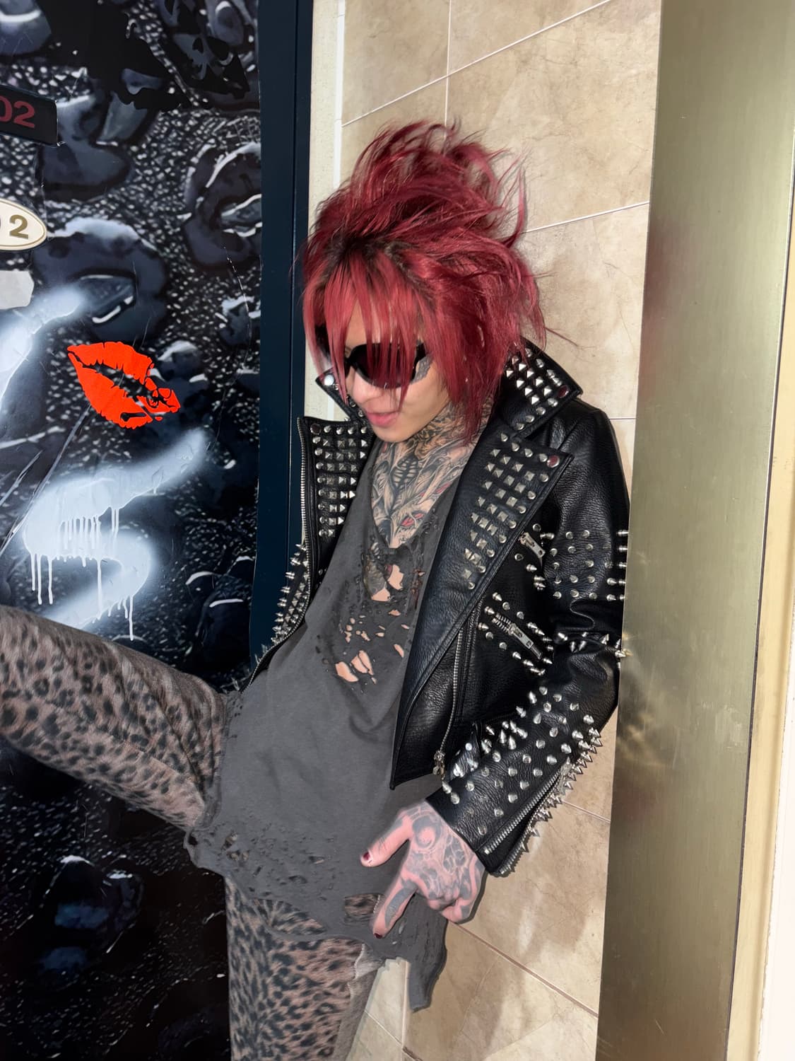 Iron Skull Studded Leather Jacket 상품이미지3