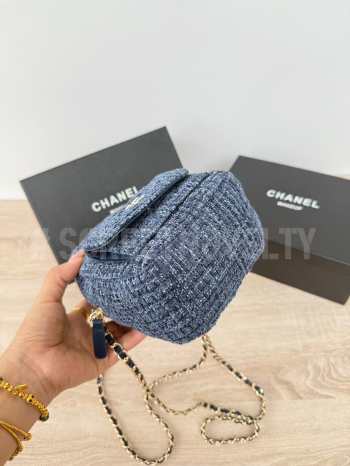 샤넬뷰티 트위드 미니백팩 블루 기프트 백 상품이미지4