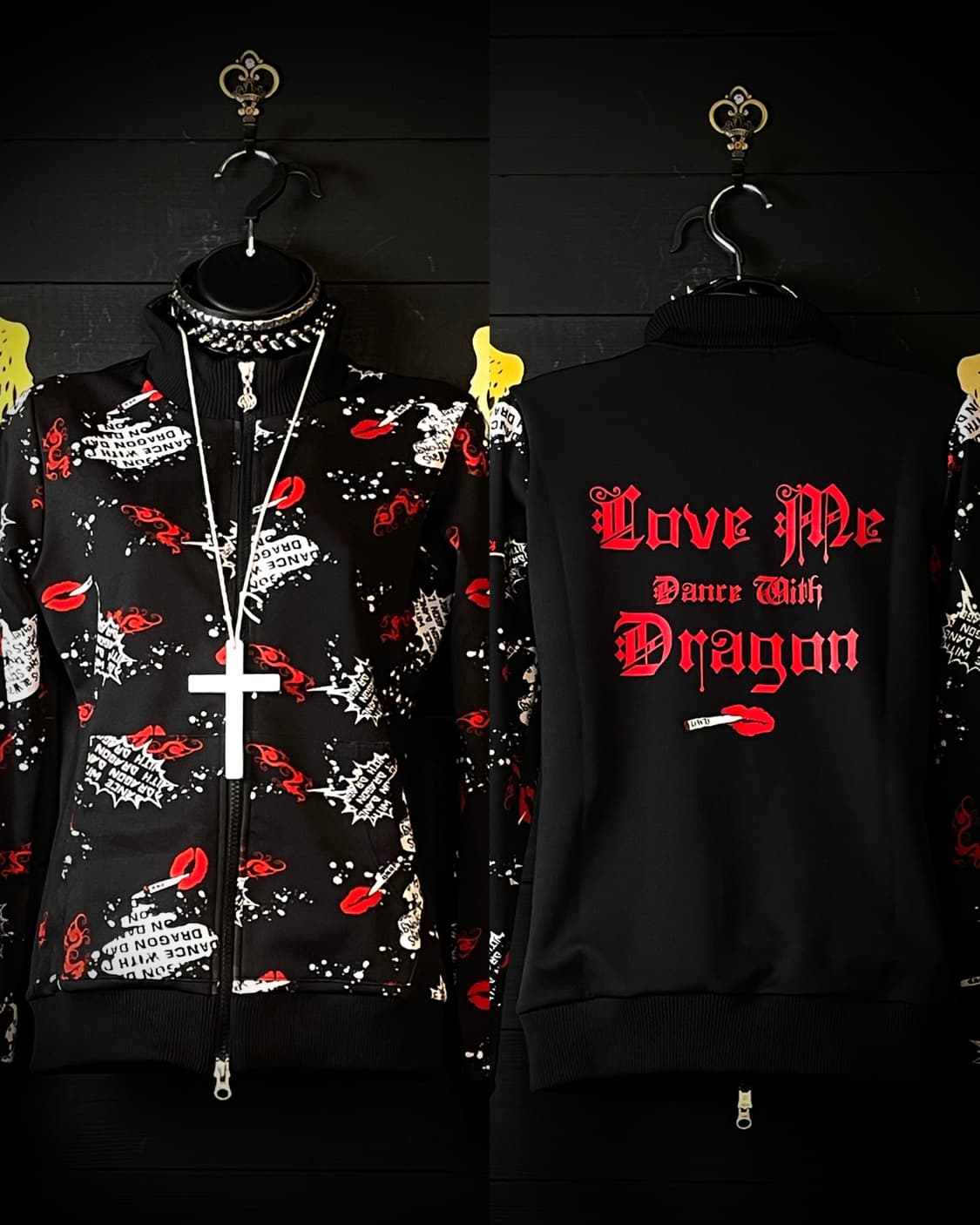 JPN 펑크 키스마크 입술 패턴 집업 상품이미지2