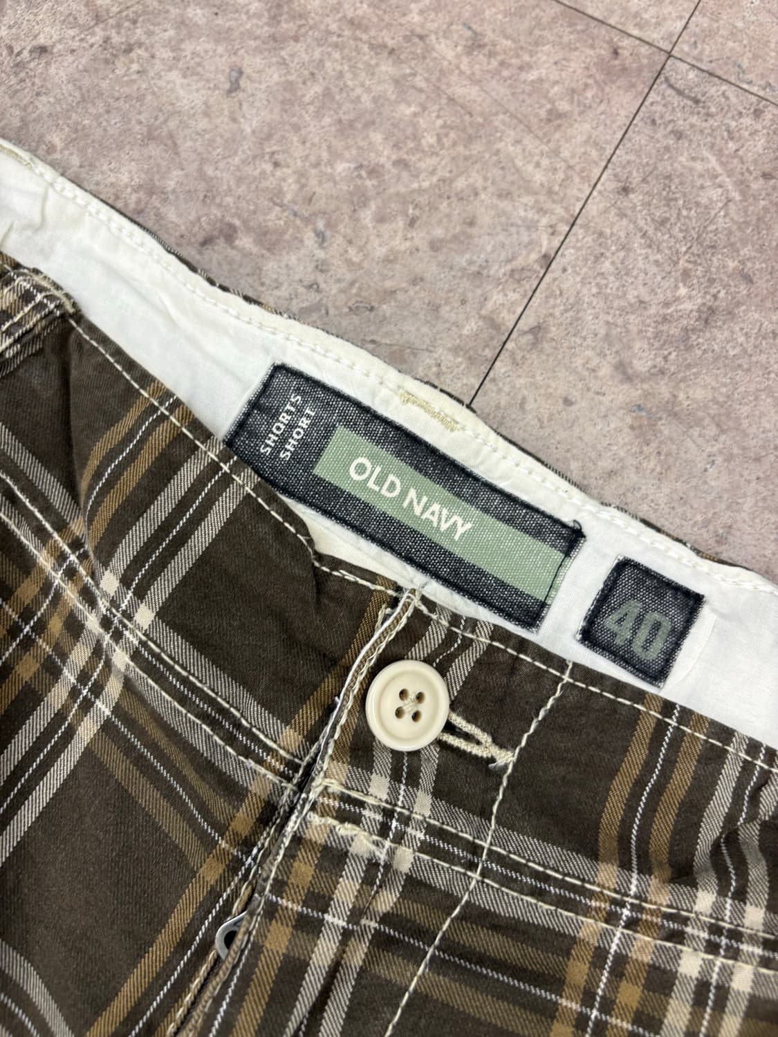 old navy 브라운 체크 카고 반바지 #csz377 상품이미지3