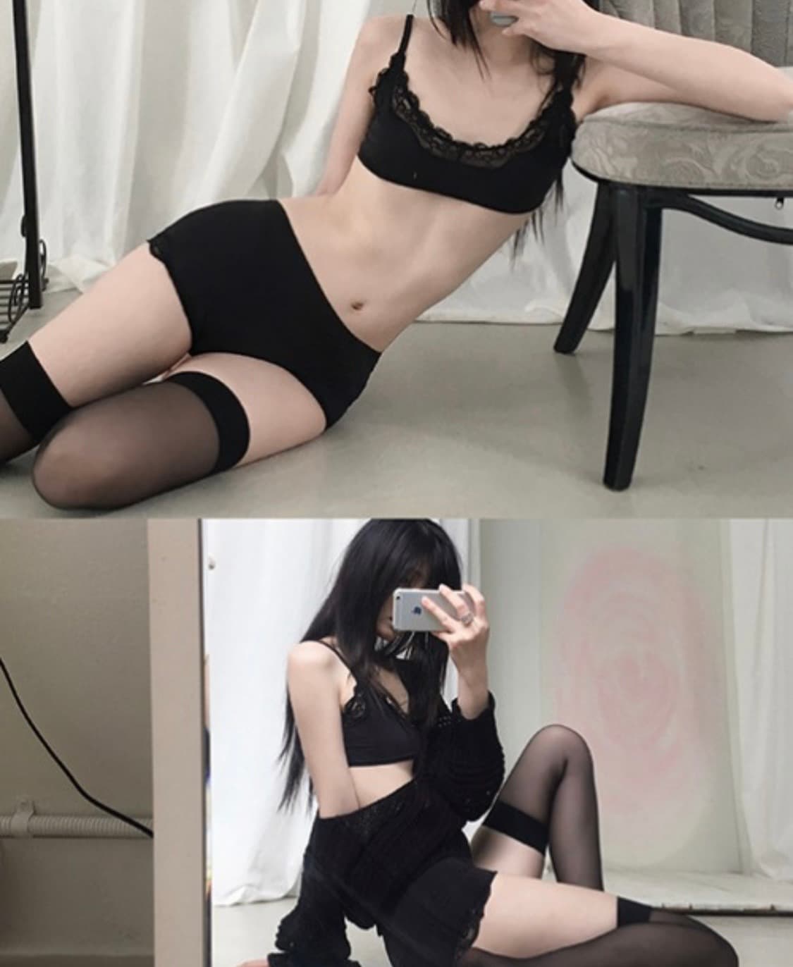 Cladda( 클라따 ) , lace bralette set, black 상품이미지1