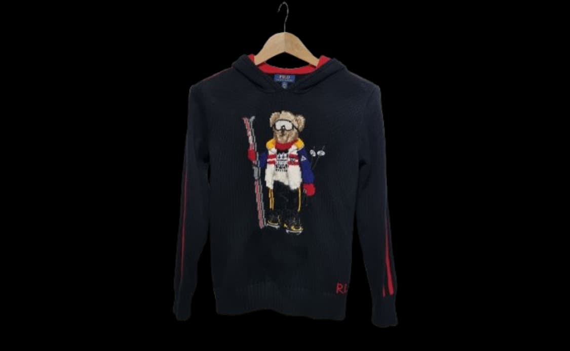 청소년 학생 보이즈 주니어 키즈 2022 폴로 QR인증 베어 니트 후드티 상품이미지2