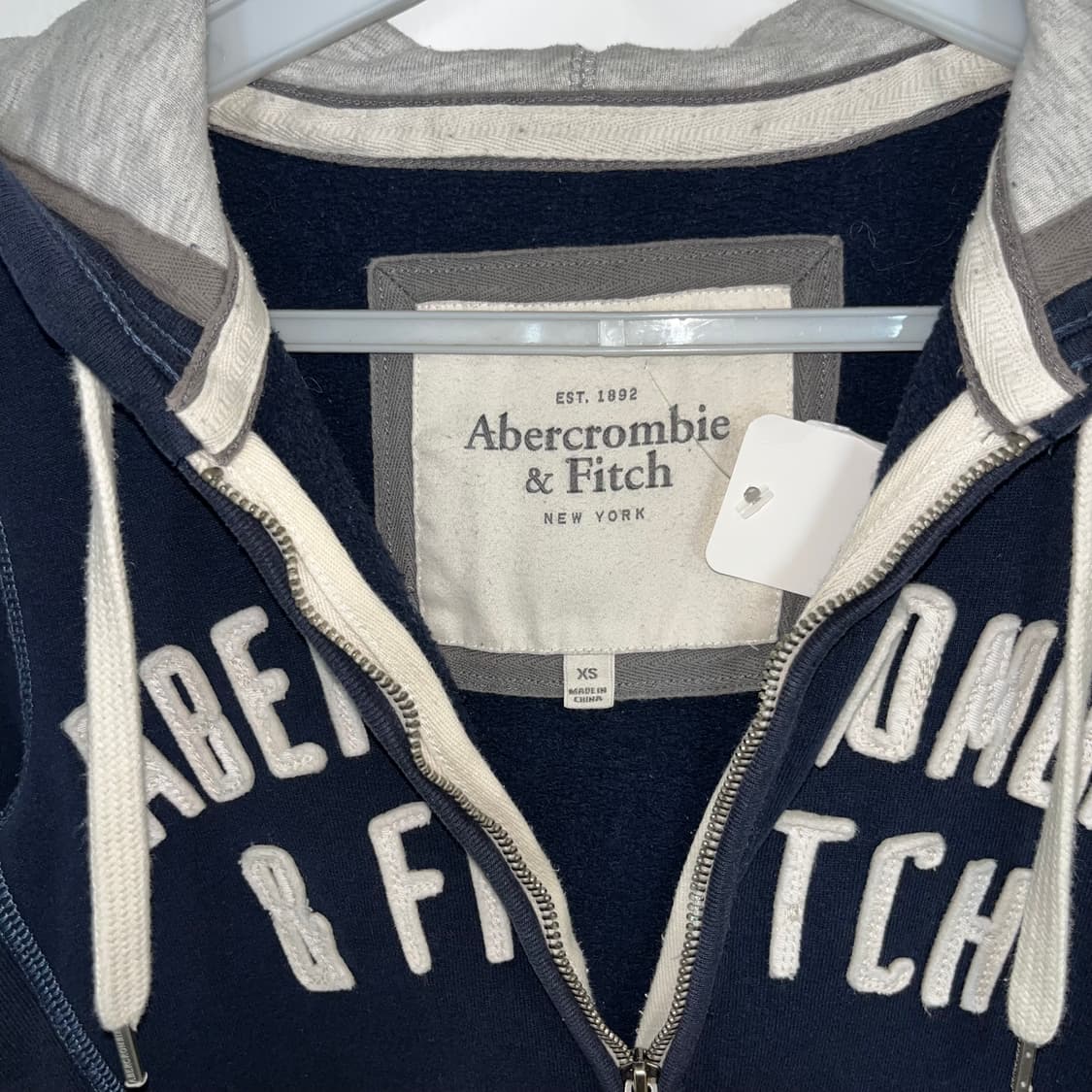 Abercrombie navy two-way hoodie zip-up 상품이미지7