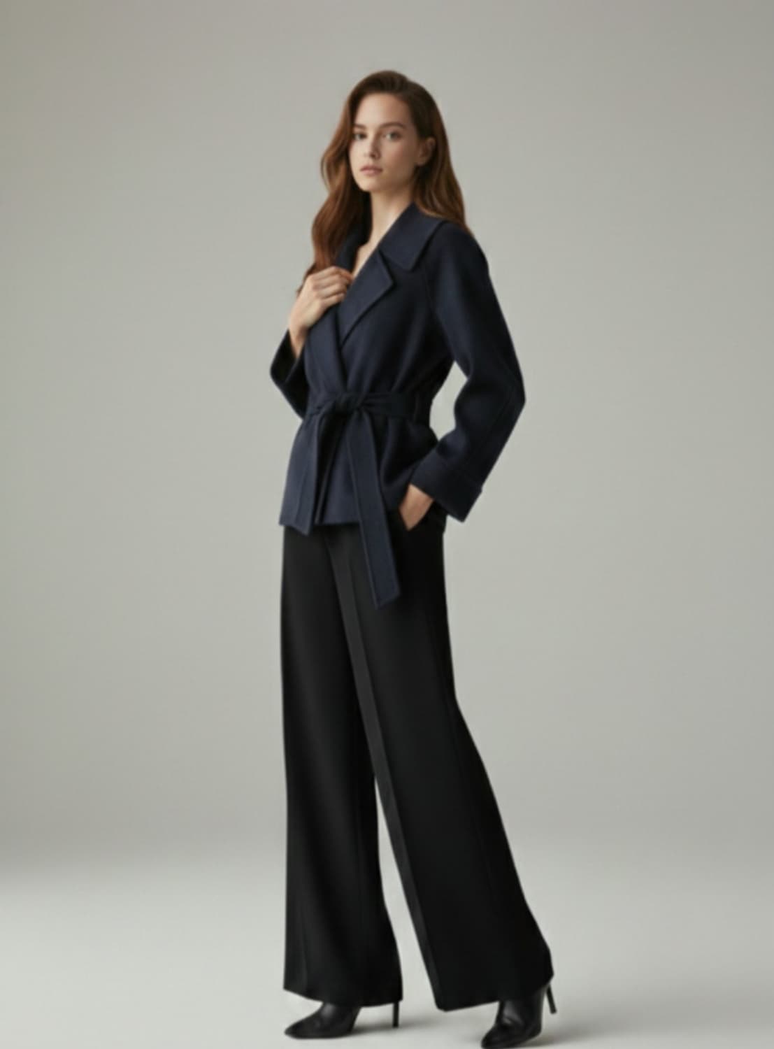 나이스클랍 울캐시미어 블렌드 벨티드 숏코트 55사이즈 상품이미지1