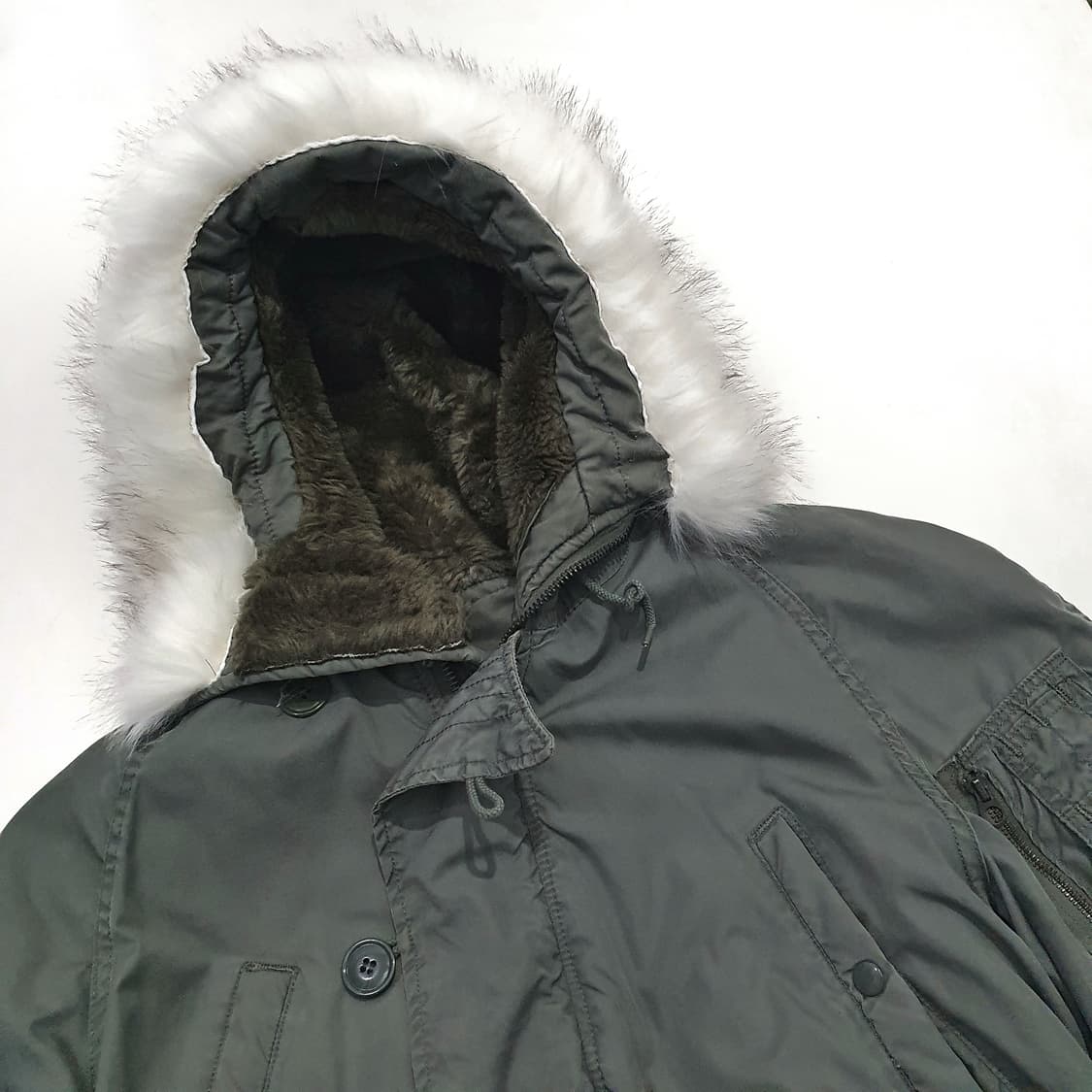 n3b 콜드웨더 파카 80s (100~105) 그린브리어 개파카 상품이미지3