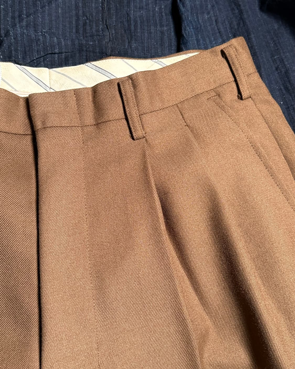 90-00's 일본 빈티지 울 블랜드 투턱 트라우저 32 상품이미지2