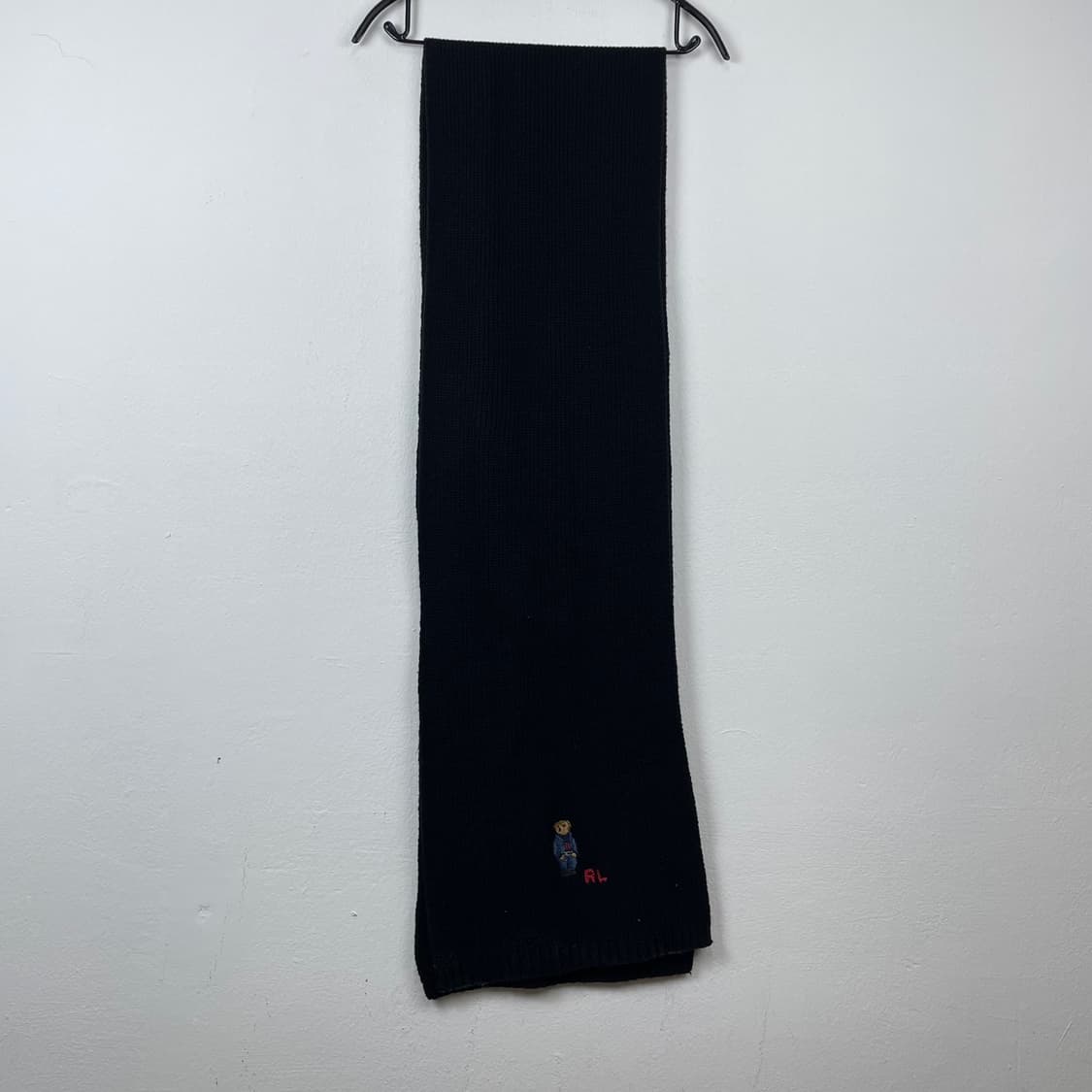 폴로 랄프로렌  블랙 베어 로고 니트 머플러 목도리 상품이미지3