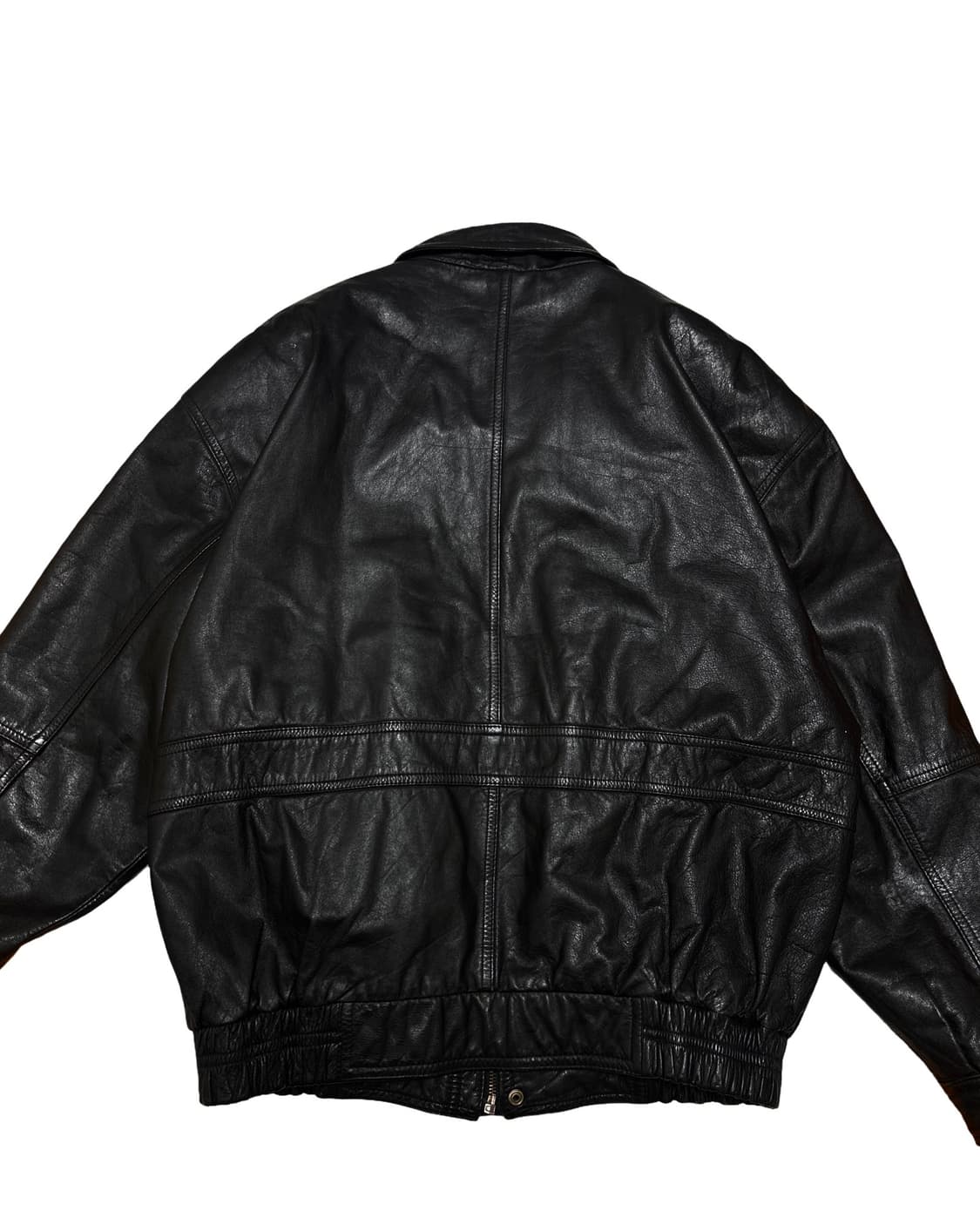 빈티지 블랙 소가죽 봄버 블루종 자켓 상품이미지4