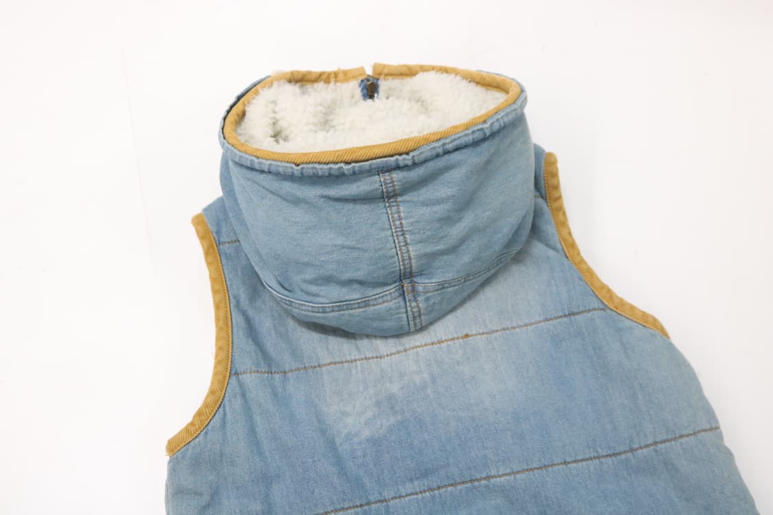 Petit Fleur 쁘띠플뢰르 빈티지 데님 양털 후드 베스트 상품이미지8