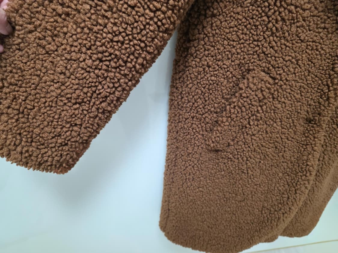 비씨비지 OATMEAL BROWN 쉐르파 뽀글이 롱코트 M
 상품이미지8