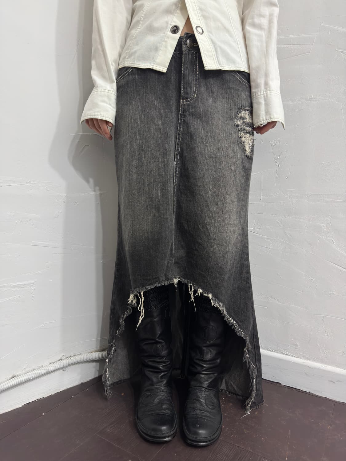 denim design skirt 상품이미지4