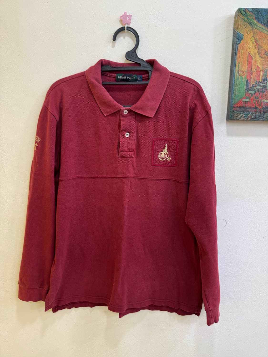 빈폴 빈티지 긴팔 피케셔츠 (와인 레드, XL, USA Fabric ) 상품이미지1