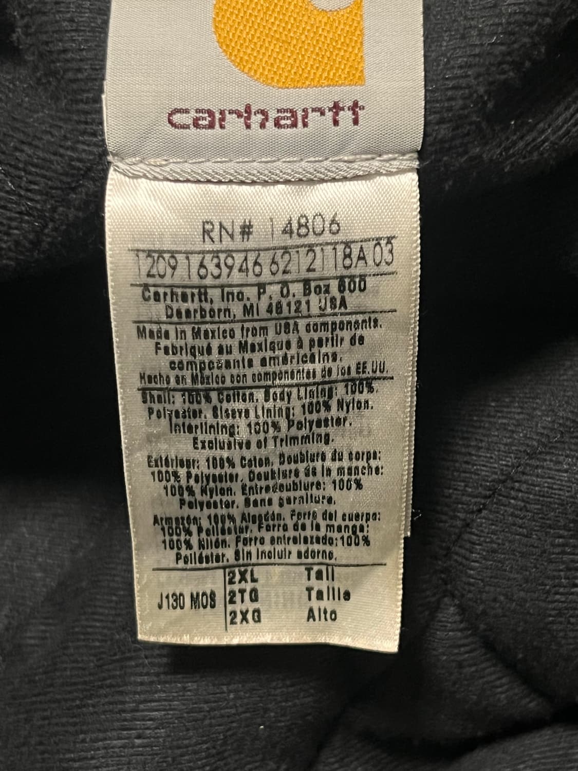 칼하트 J130 MOS XXL 상품이미지5