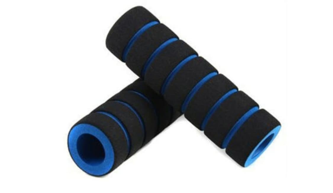 오토바이 및 자전거 핸들바 그립 커버 1쌍 검/파 상품이미지4