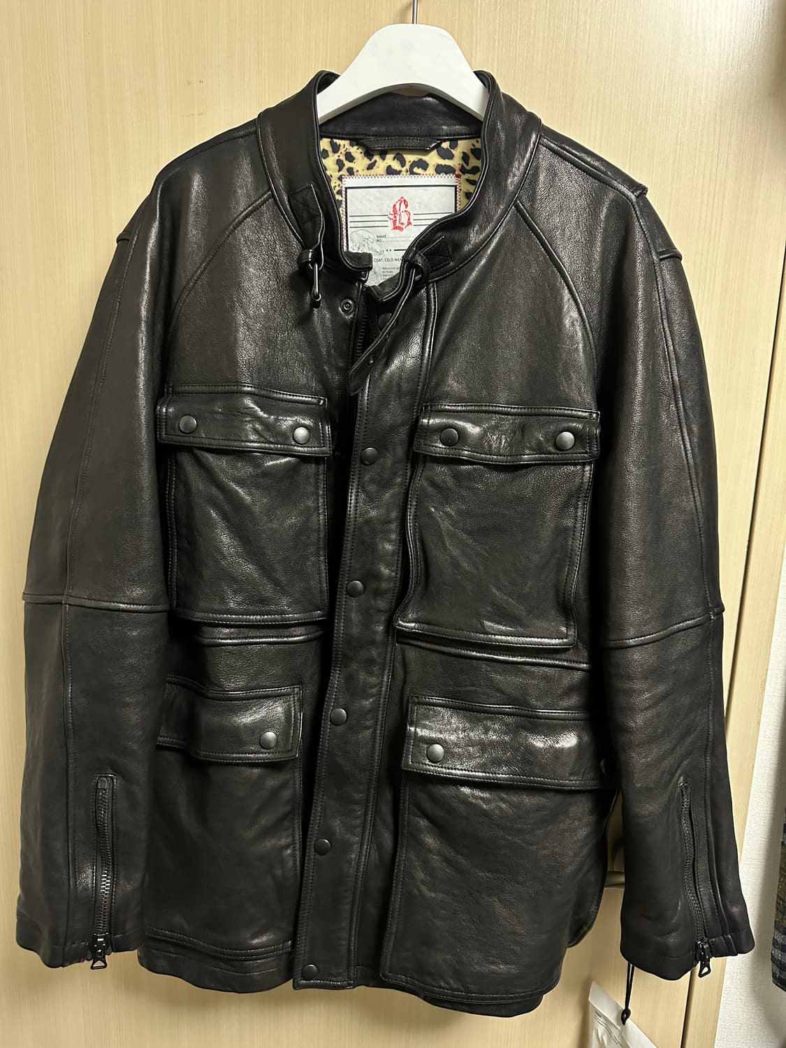 블랙아웃 레더 바이커 자켓 L 상품이미지1