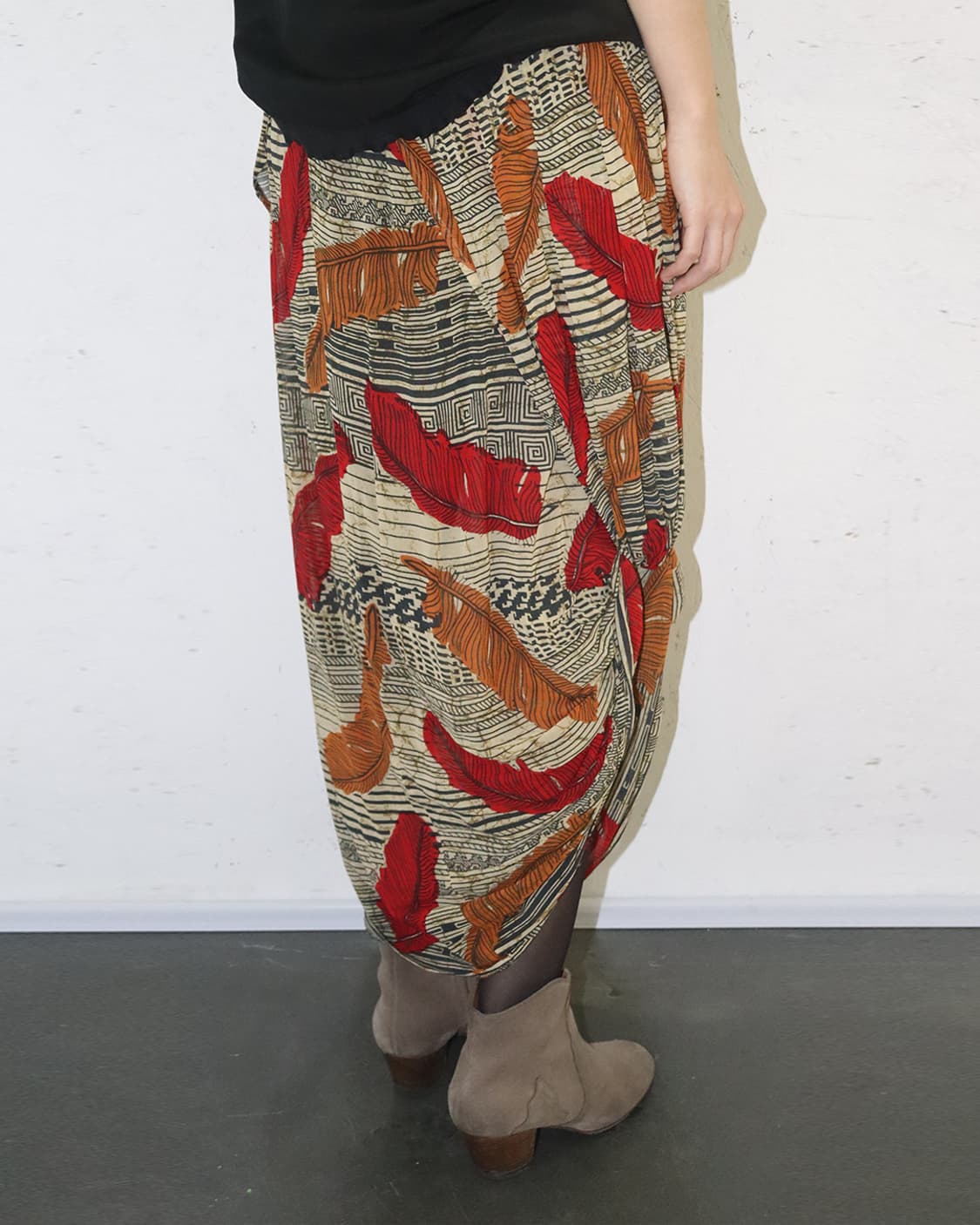 스포츠막스 초기 00s 비대칭 오리엔탈 스커트 상품이미지3